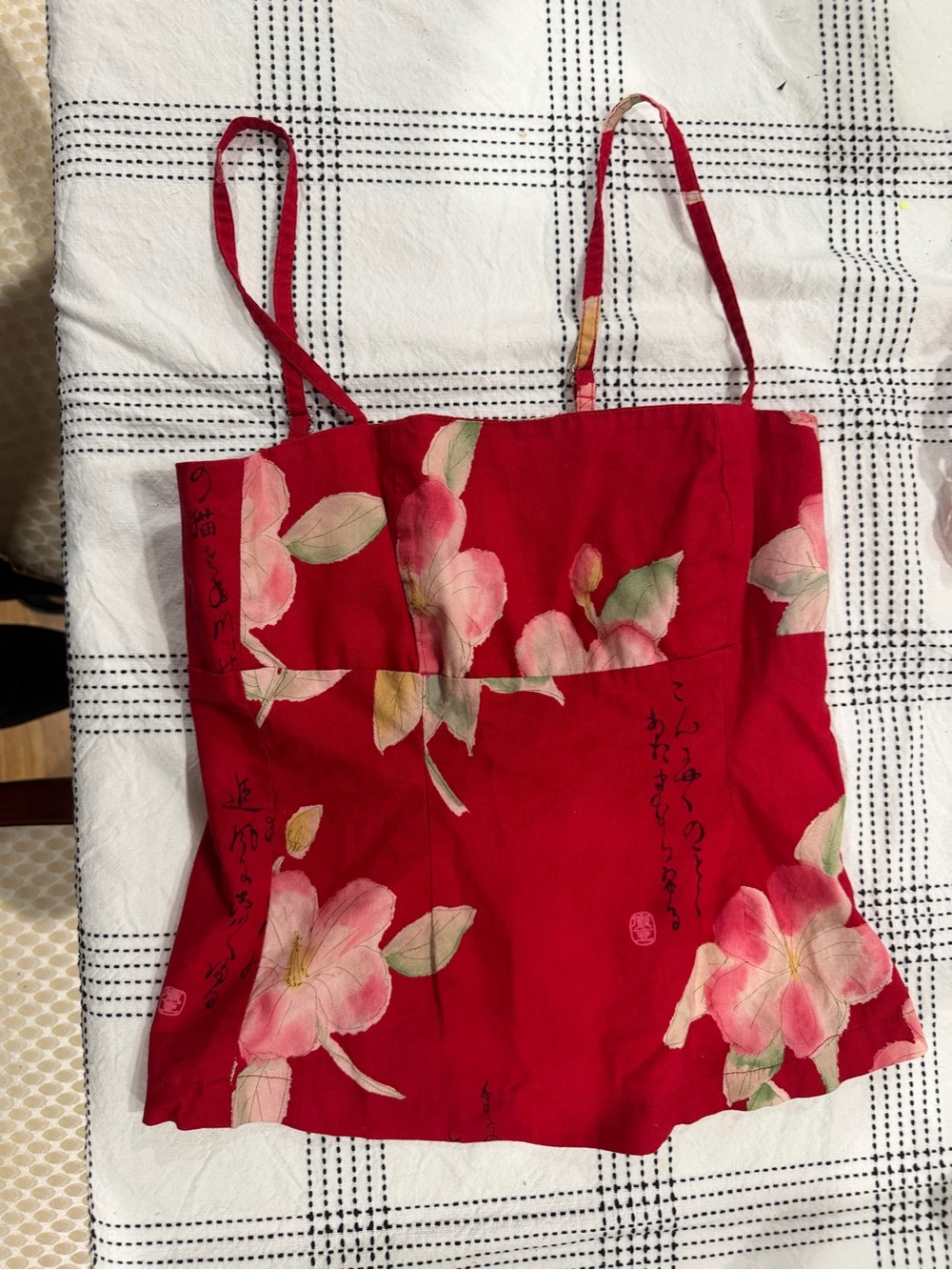 Lucy Love Red Floral oriental y2k tank blouse